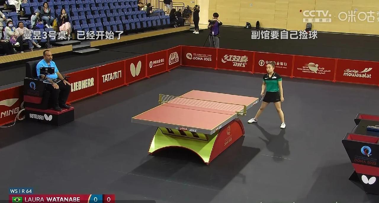 乒乓球世锦赛，除了1号球台，都要运动员自己去捡球吗？看鳗鱼这场比赛是运动员自己捡