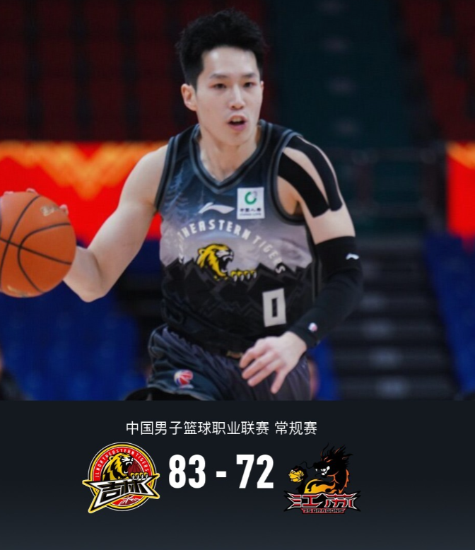 1月6日中国男子篮球职业联赛常规赛，长白山恩都里对阵江苏肯帝亚。半场吉林45-3