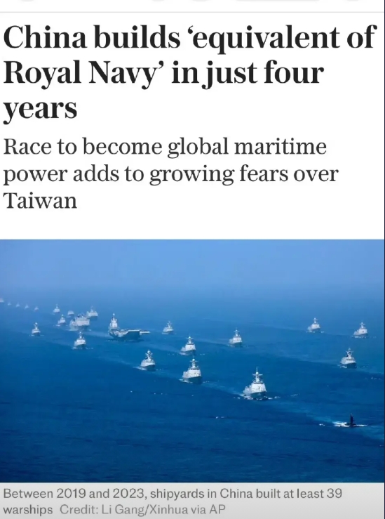 据英国媒体报道：中国仅用四年时间就建成了与英国皇家海军相当的海军！

英国专家说