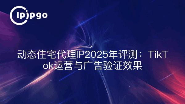 动态住宅代理IP2025年评测：TikTok运营与广告验证效果