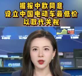 4月11日，中欧达成共识，但中国输欧电动车价格，不能低于29万，因为欧洲超半数的