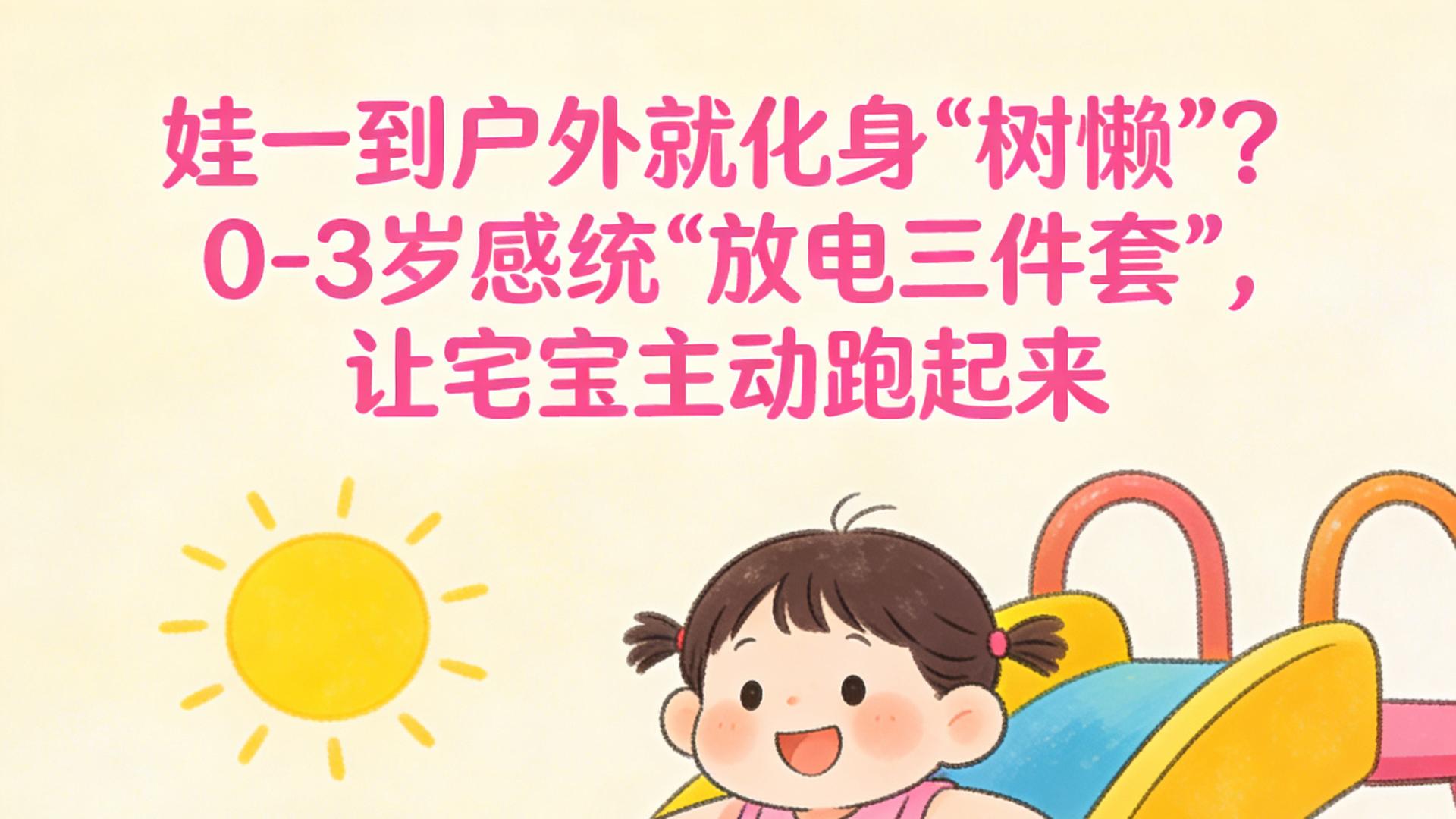 娃一到户外就化身“树懒”？0-3岁感统“放电三件套”，让宅宝主动跑起来