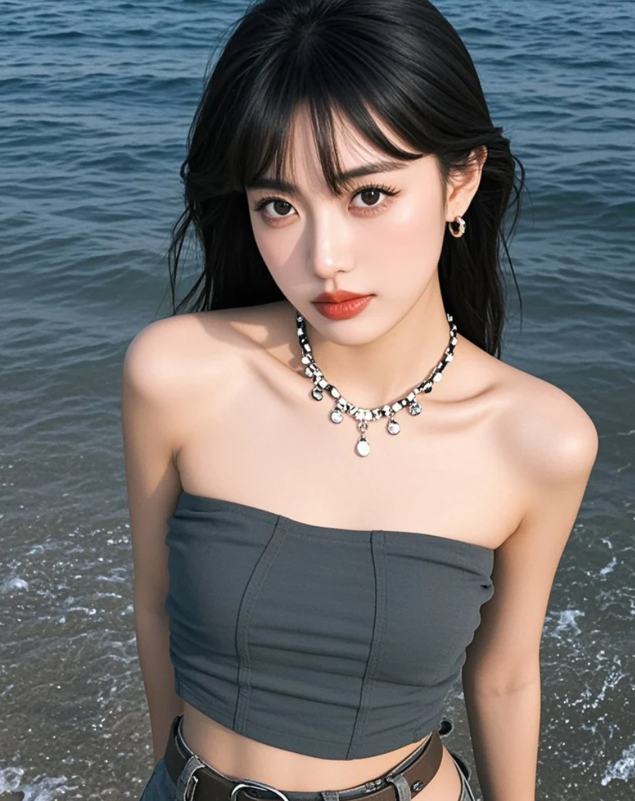 她的眼神，藏着整片海洋