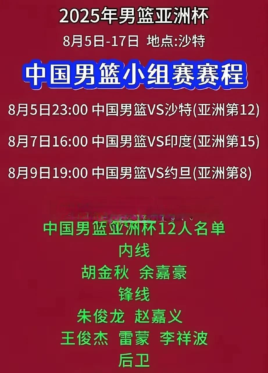 男篮亚洲杯名单确定！徐杰、张宁落选，这名球员入选引争议！
靴子落地，正如人们猜测