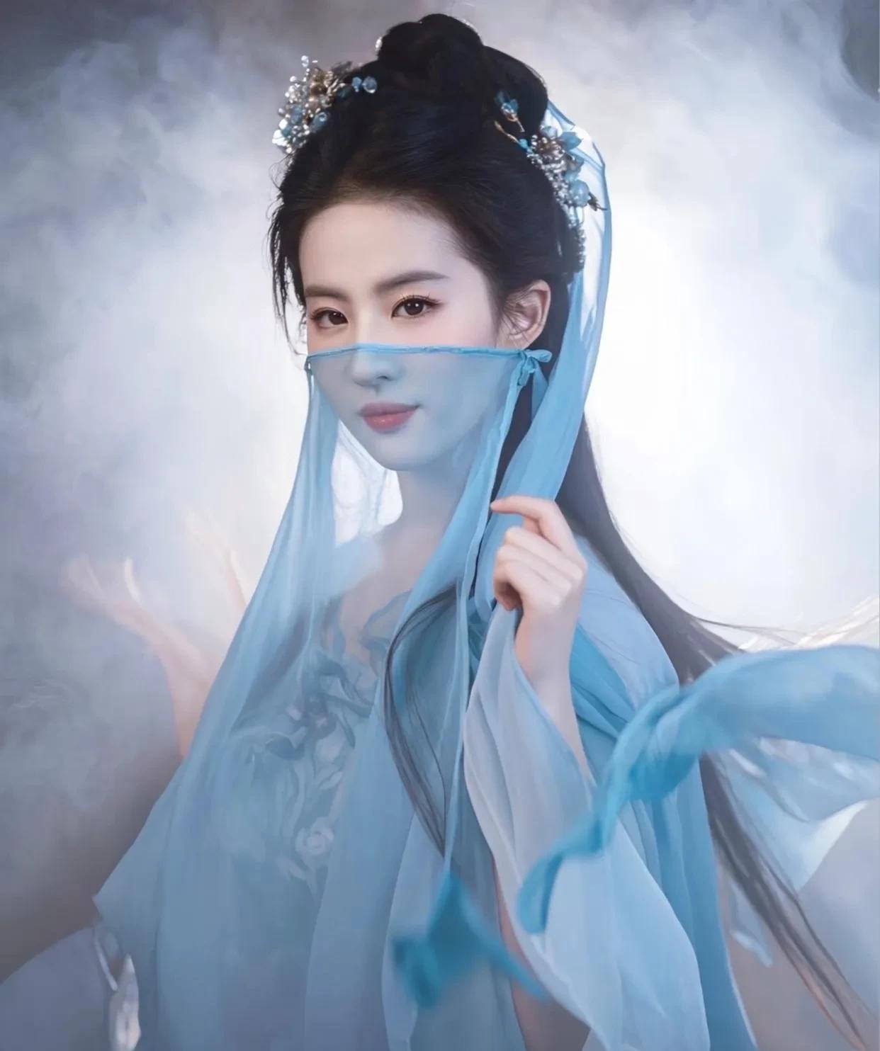 果然，能超越“天仙”的只有本尊，
这组造型真是太美太仙了，
一时间梦回“小龙女”