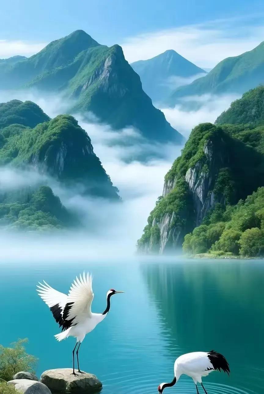 仙鹤送祝福
好运自然到
财源滚滚来
