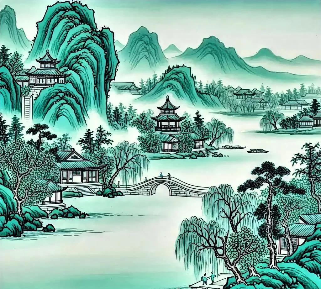 西湖美景四时鲜，
水墨丹青染满天。
柳浪闻莺牵两岸，
………………[祈祷][福]