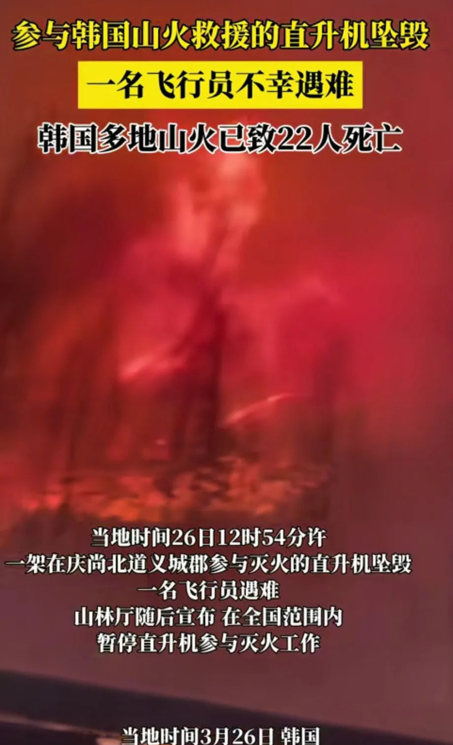 韩国山火救援速度太慢











韩国山火几天了还没扑灭，看得我真是干