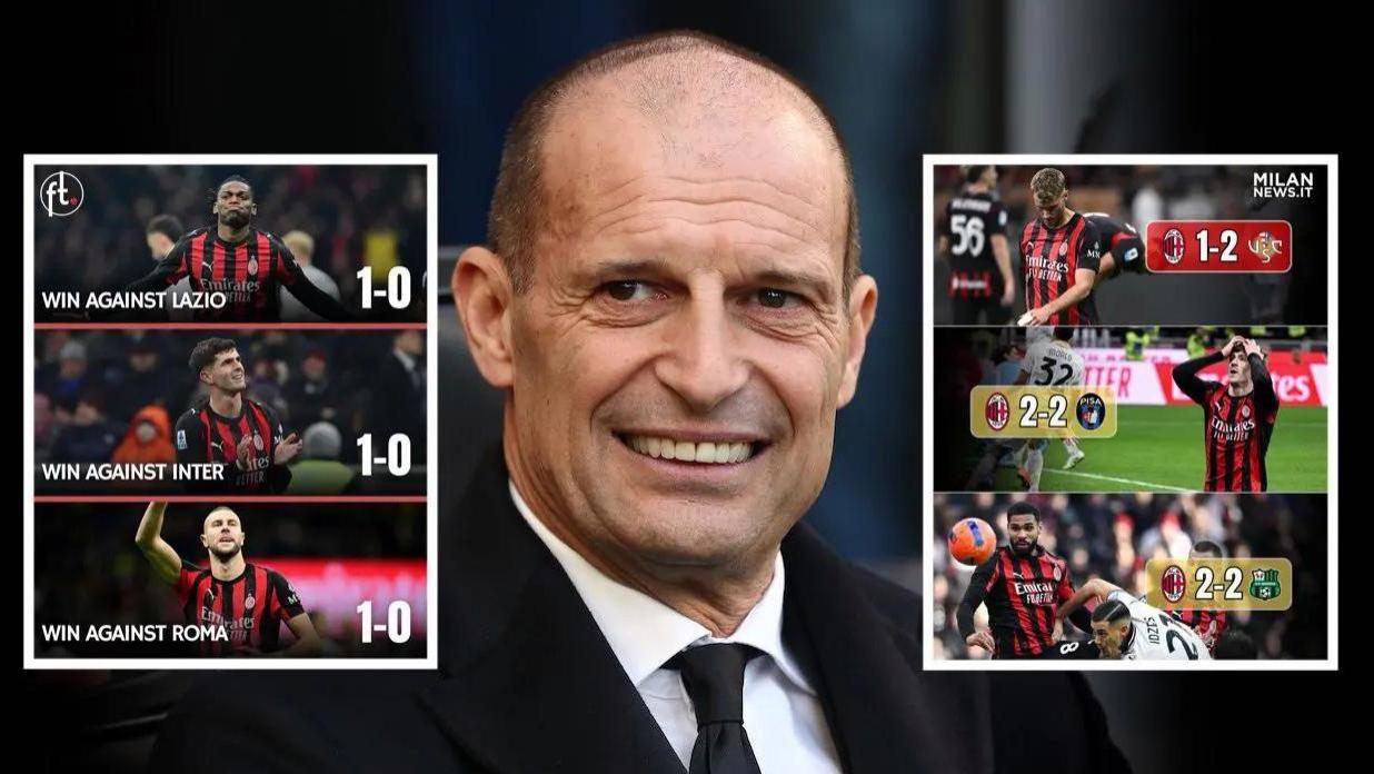 米兰对战3支升班马仅拿2分，对战6豪强取16分，阵地战成短板