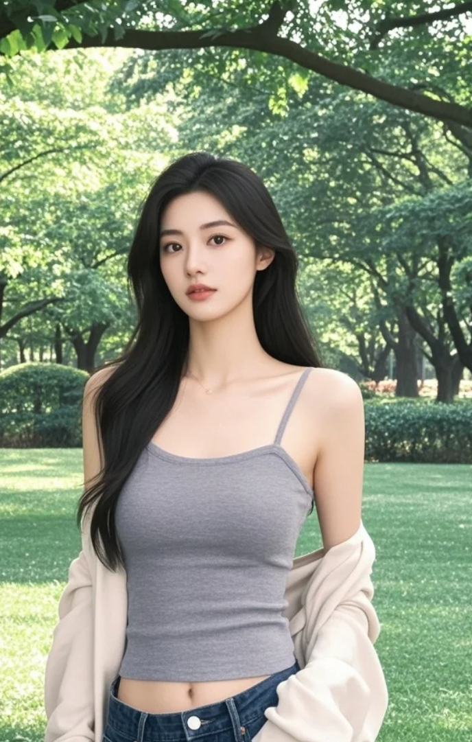 草坪上的她，像一首慢节奏的独立电影插曲