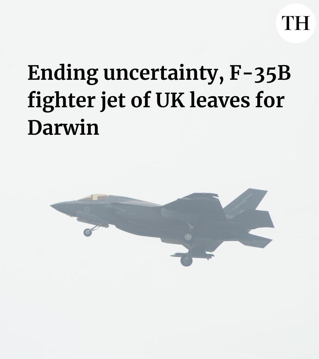 耗时一个多月，付了50万停机费，英国滞留印度的F-35B战斗机终于起飞。
大约一