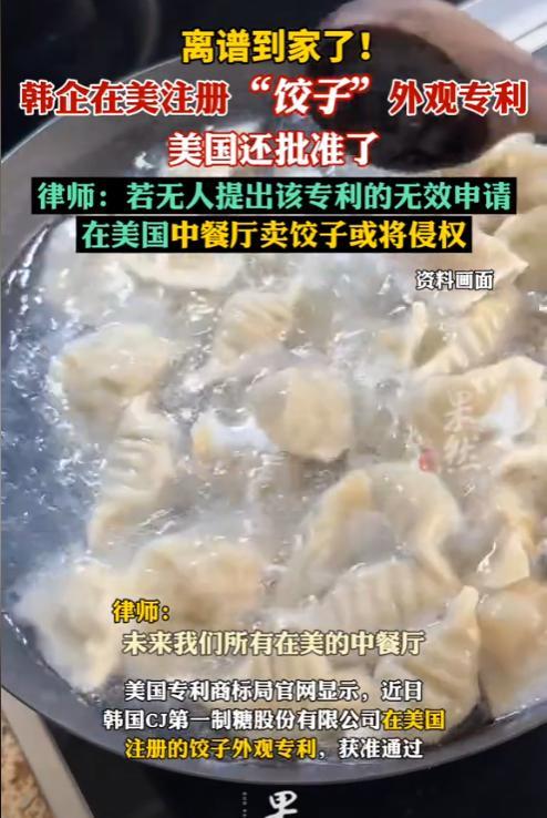 爱吃饺子和不爱吃饺子的都沉默了，韩国申请饺子外观专利，在美国通过了，以后国人吃饺