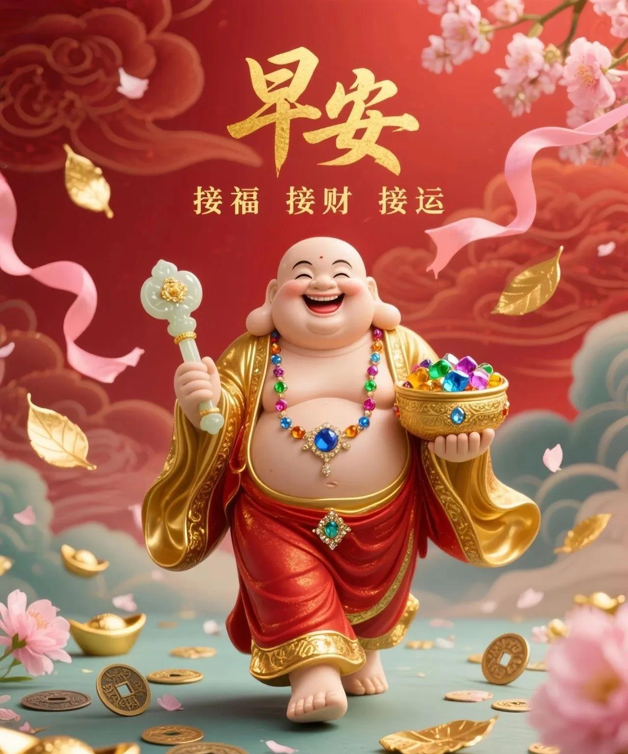早安心语：新的一天，好运随之飘进门；心情无比畅快，微笑灿烂绽放；喜气满满而来，幸