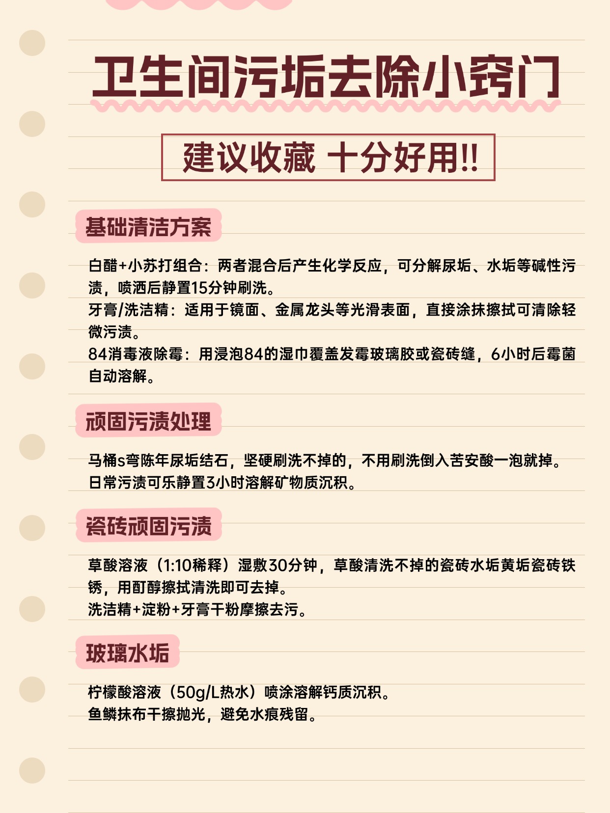 卫生间污垢去除小窍门
建议收藏 十分好用!!