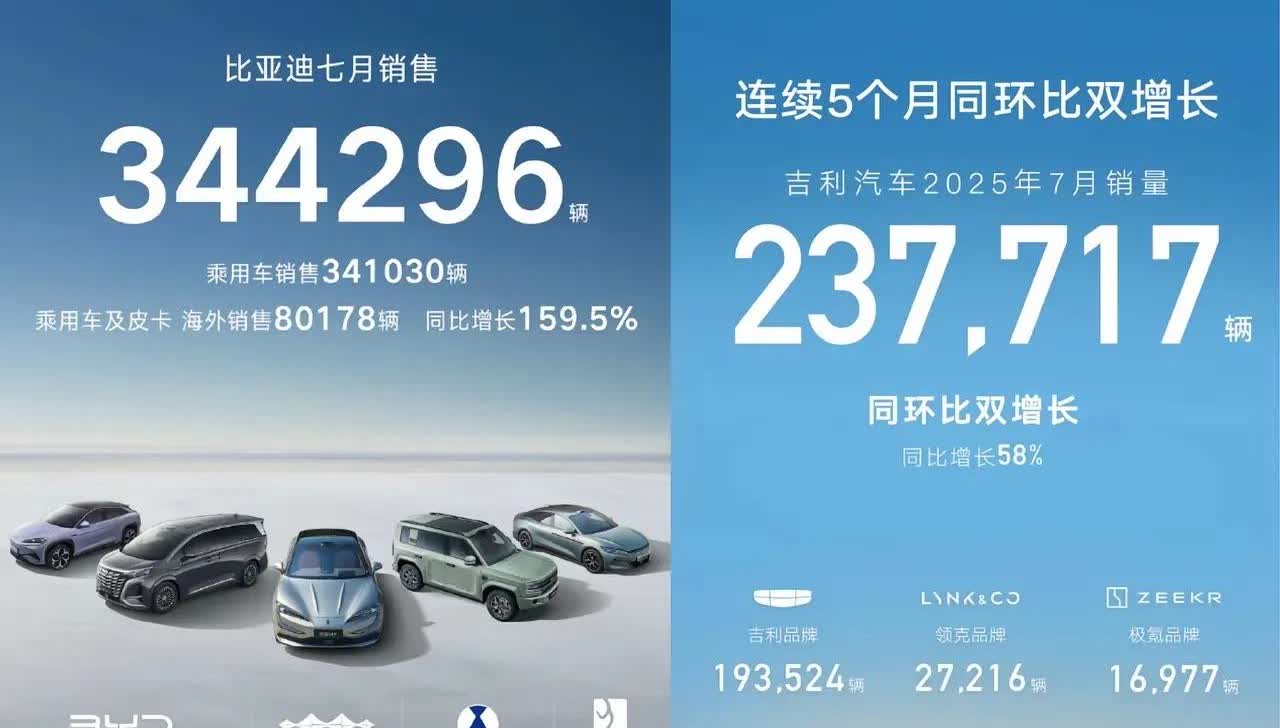 吉利和比亚迪和差距依然非常大，大到追不上那种。比亚迪现在卖的并不是他手里最新的技