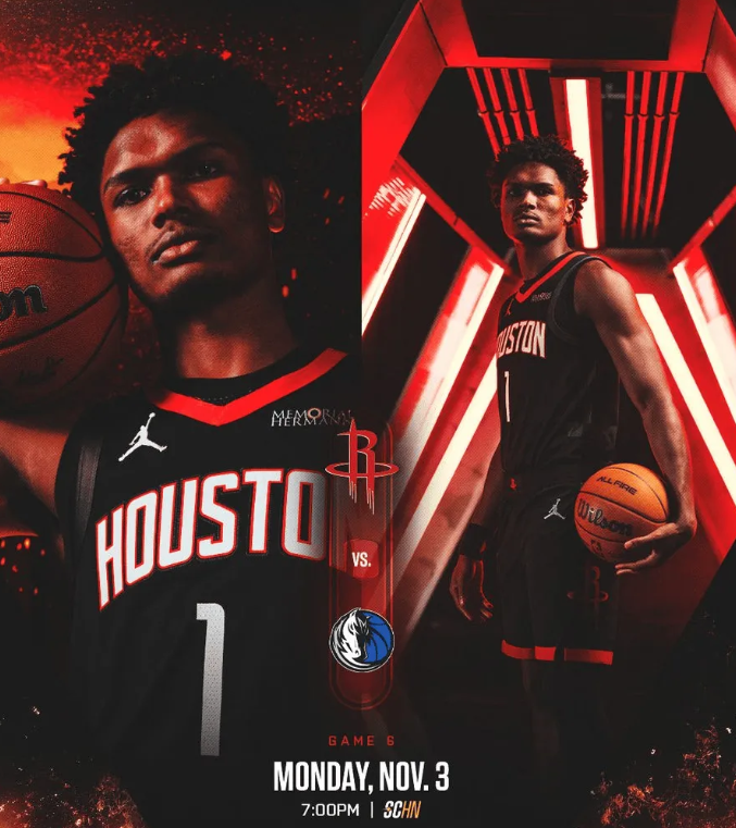 NBA常规赛，火箭将主场对阵独行侠。
赛前，火箭官方更新动态，晒出一张阿门-汤普