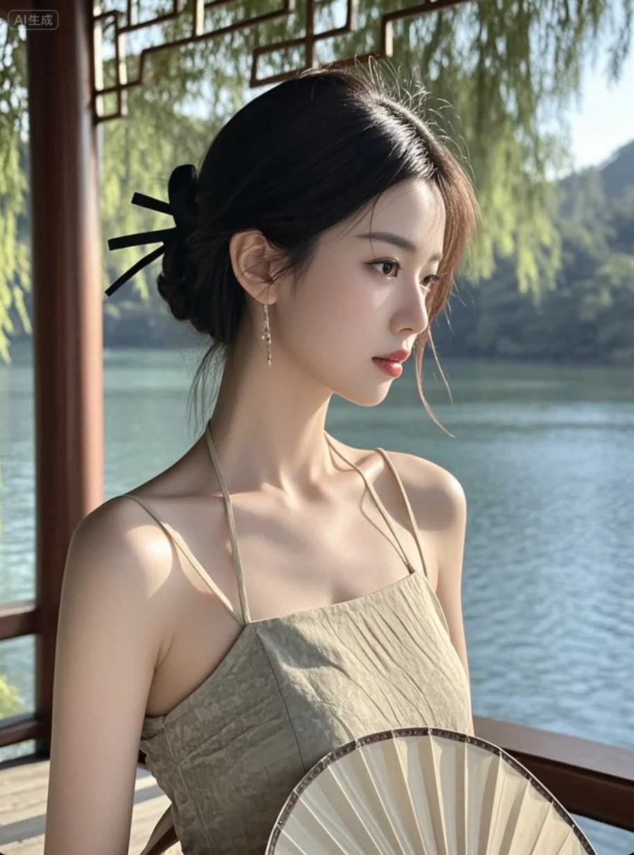 她的一举一动，都带着诗意的节奏