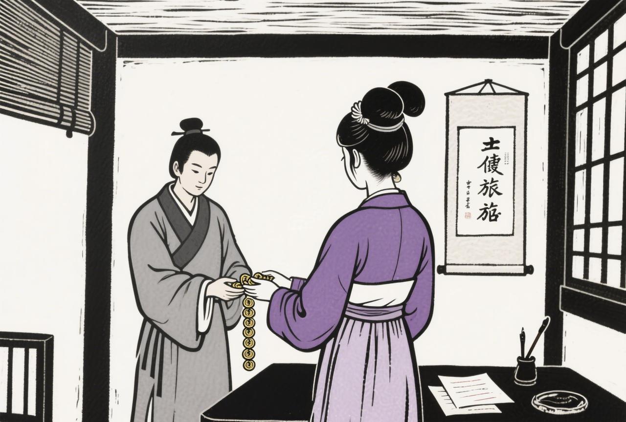 一个书生，贫穷困顿，听闻当地长官乐于提携后进，于是想毛遂自荐，但搜遍全身，交了几