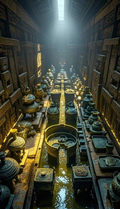 在历史的深处，秦始皇陵地宫沉睡着无数奇珍异宝。青铜瓦罐、铜制兵马俑，它们静静地守