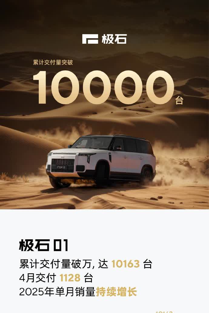 【事实证明，汽车不一定非要大而强！】
极石01 今年累计交付量突破1万台，在很