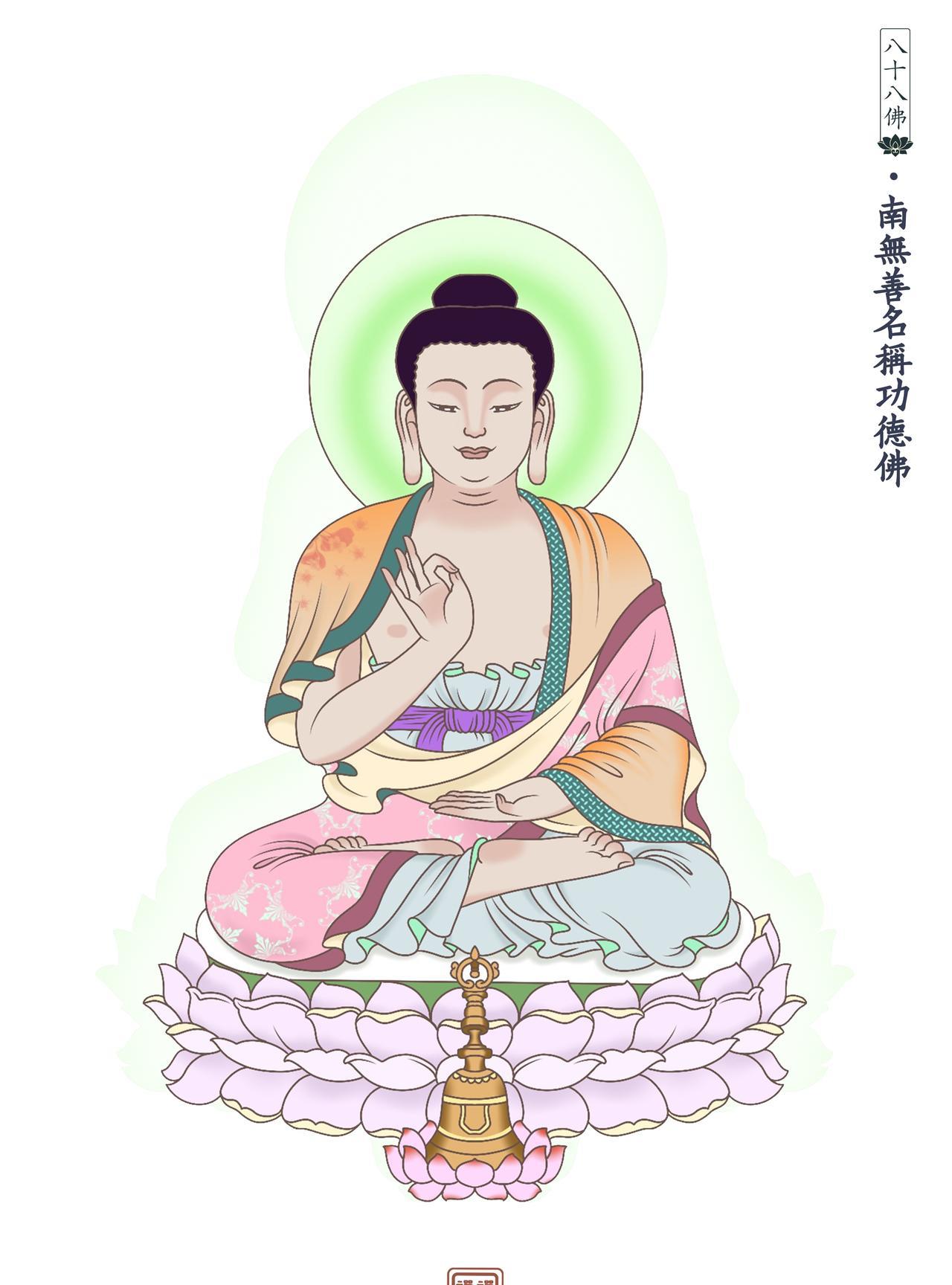 南无善名称功德佛。
实时以善巧方便，引导众生会事归理之佛。
过去已逝，未来未至。