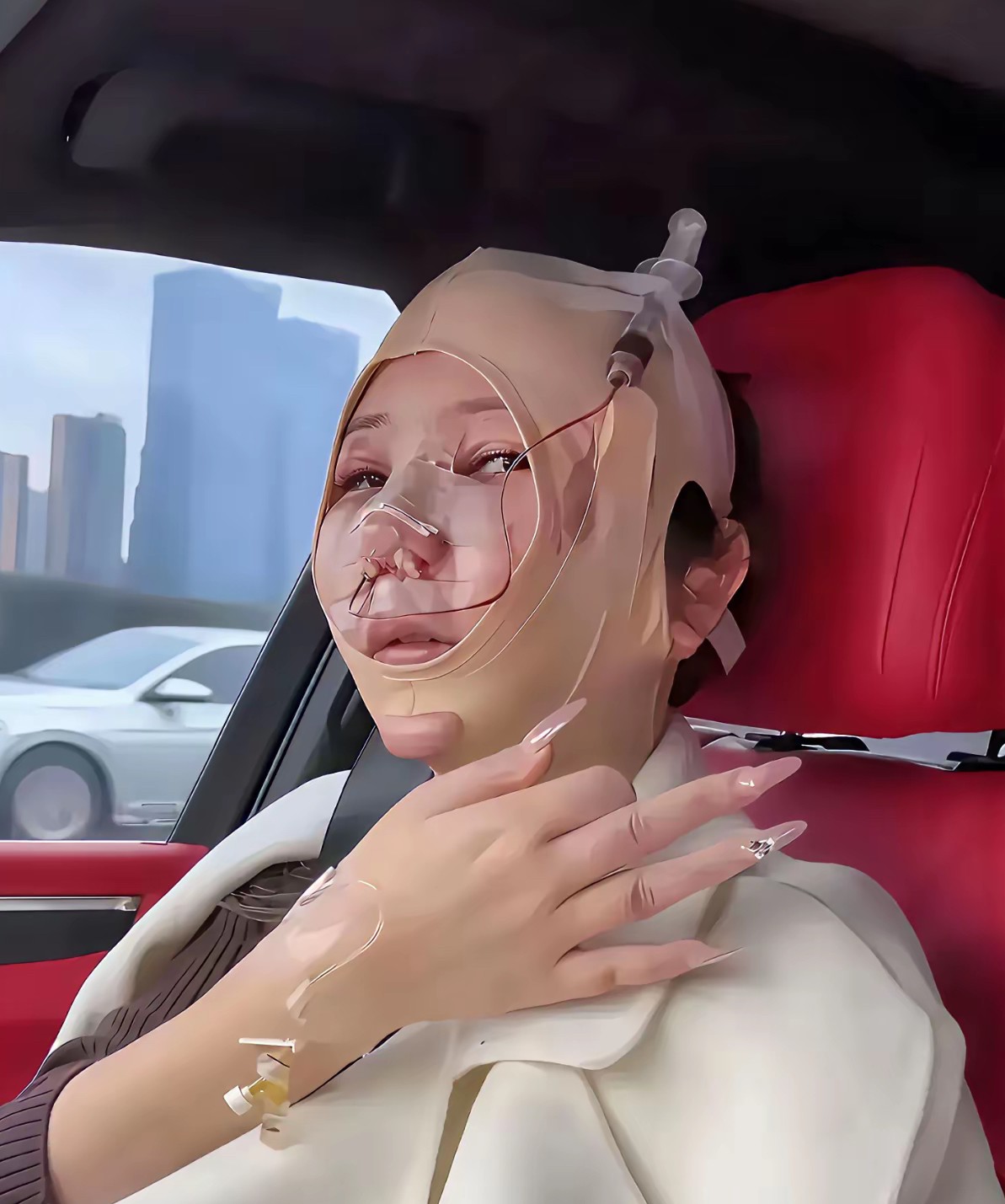 现在女孩真舍得在自己脸上动刀
昨天顺风车带了一个女孩，才做过整容手术，我看了吓一