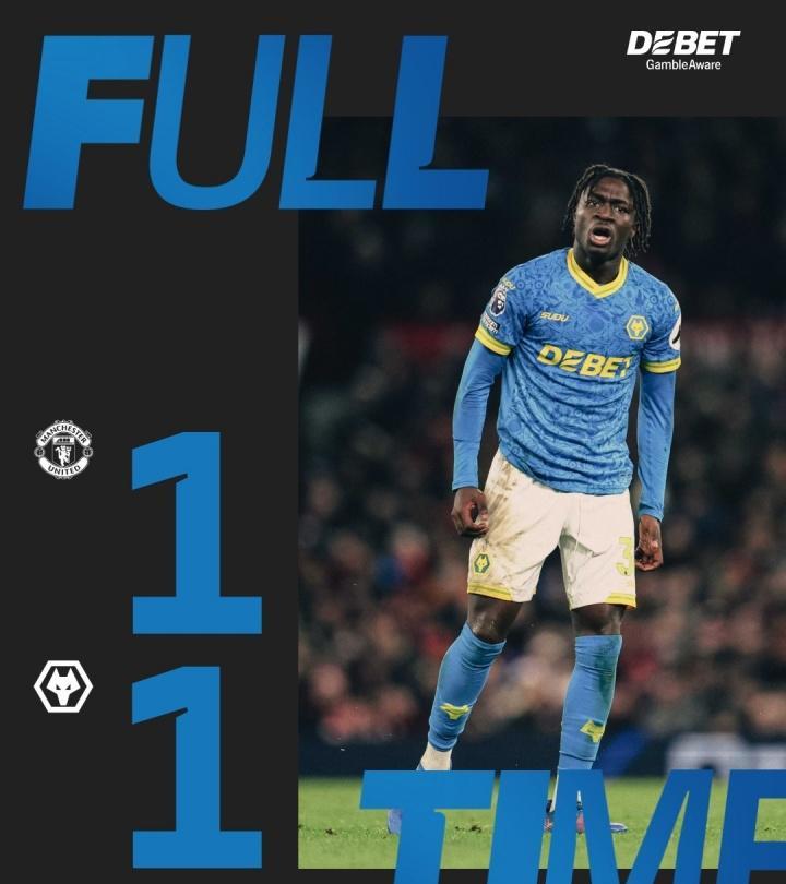 终结连败、半程三分
2025年曼联在老特拉福德的最后一场比赛战罢，1-1和联赛倒