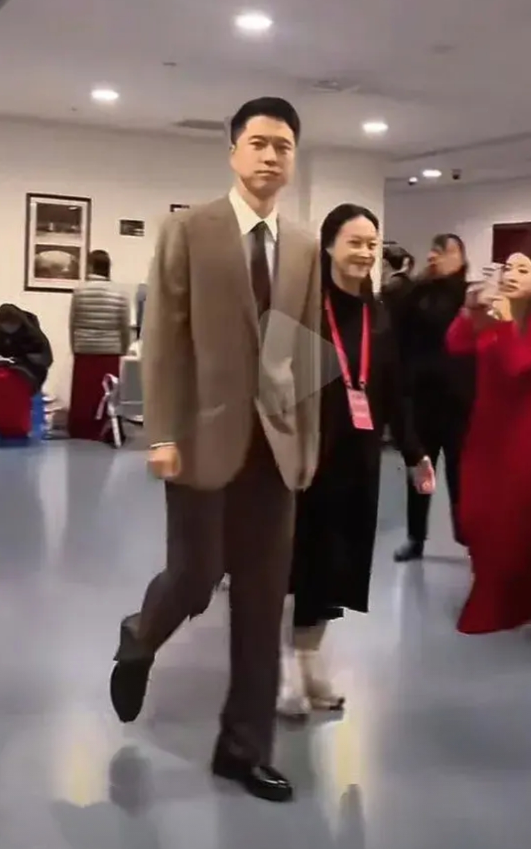 哇哦，画面中西装革履的王雷真是高大修伟，仪表堂堂，神采奕奕，玉树临风哈，看上去这