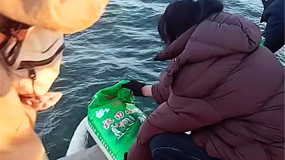 还真有这种事，葫芦岛几位大妈海边放生大米，一边倒一边念经，后续来了