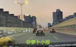 哇哦，刺激！
这辆小米SU7被开成了窜天猴，在路上见缝插针左右乱蹿，还好没有殃及