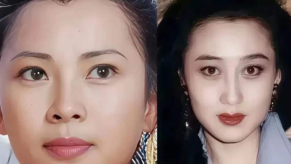 左边是黄秋燕，李连杰原配，1961年9月出生，美国籍女演员，身高167
右边是