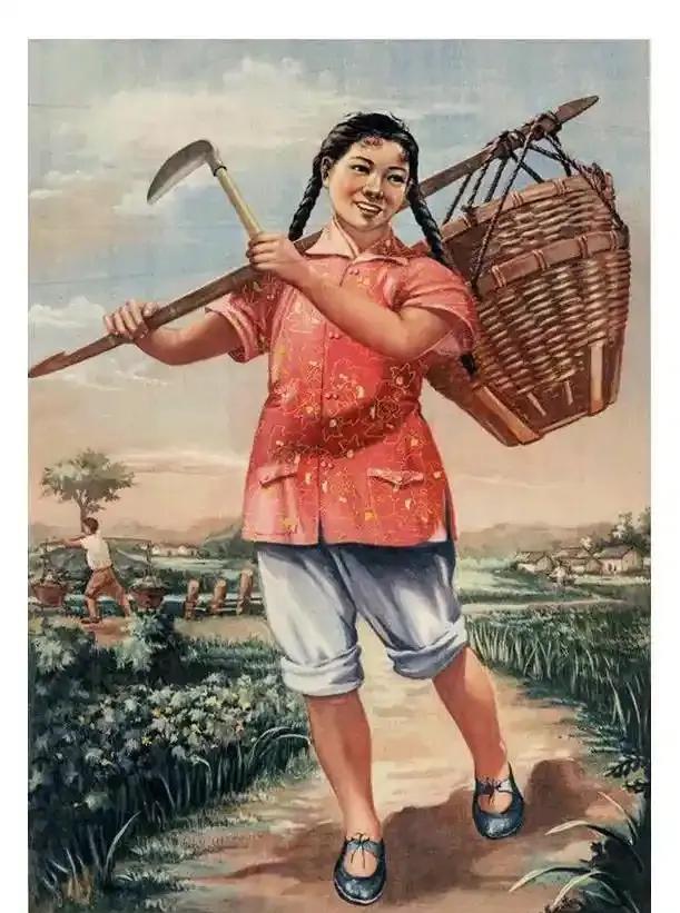 火红年代的宣传画！            《做祖国第一代有文化的      农民