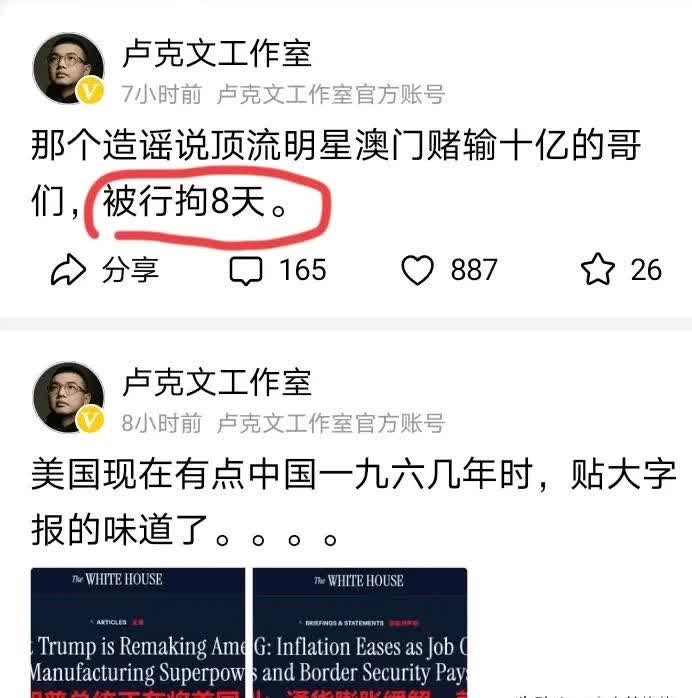 “行拘”是啥意思？感觉卢克文是故意写的哈！因为通常说拘留人们更容易懂，
可能是