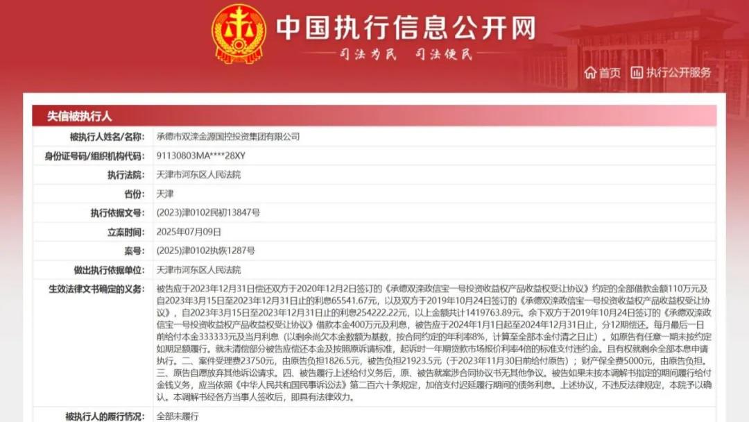 金源国控集团深陷“失信困局”：背负巨额执行款，法人被限制高消费，公司欠税超7万元
