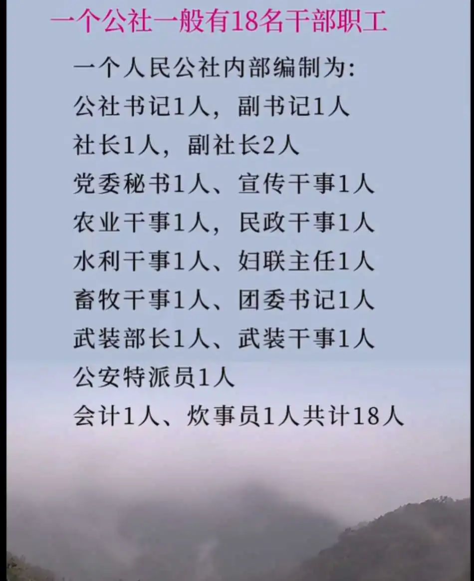 历史上的“人民公社”，1980年一个公社有多少工作人员?