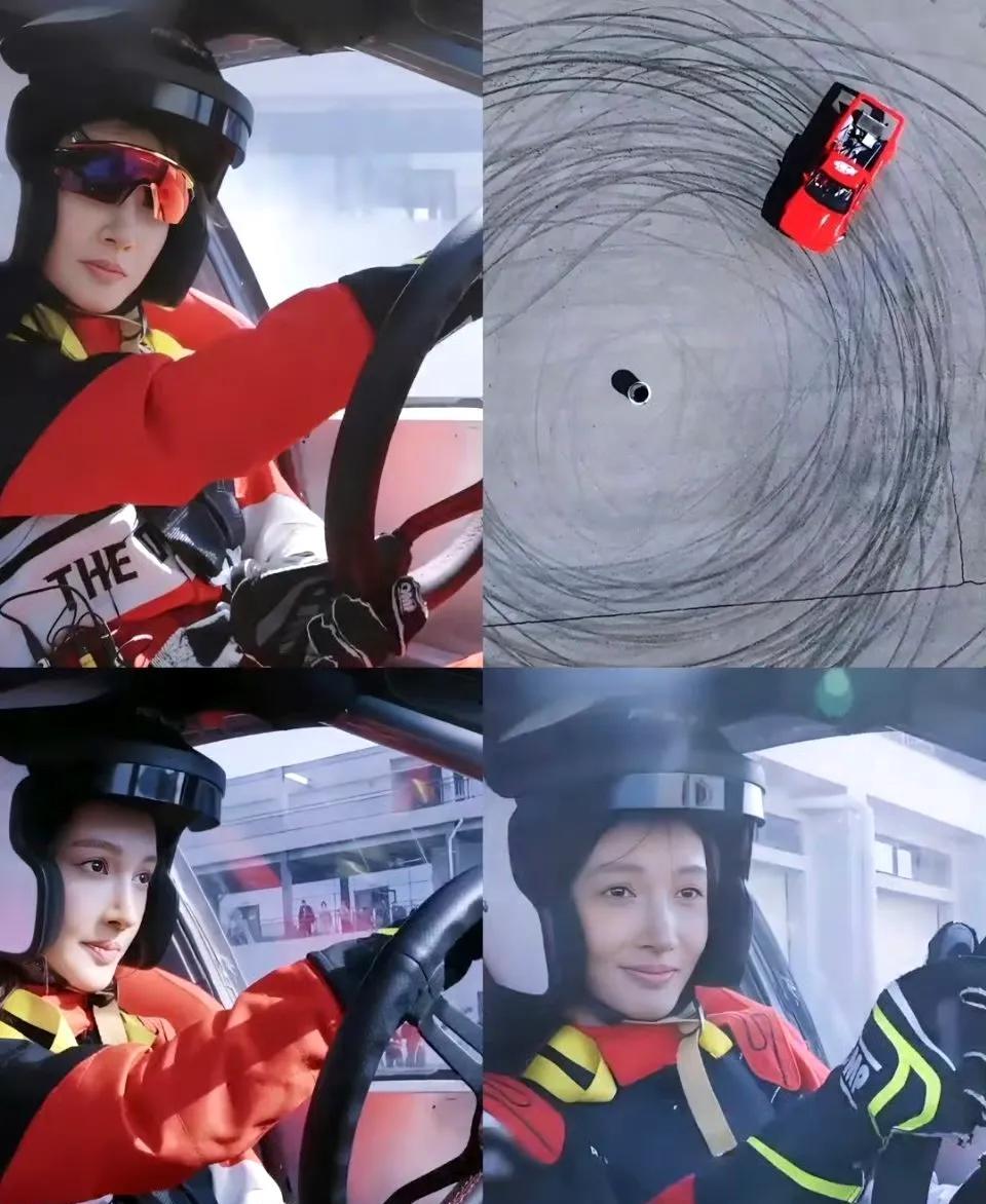 #金晨 我一个女的不能比男的差#
金晨这波跨界玩大了！直接挑战专业赛车，从演员秒