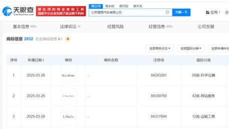 理想汽车申请注册Halo相关商标