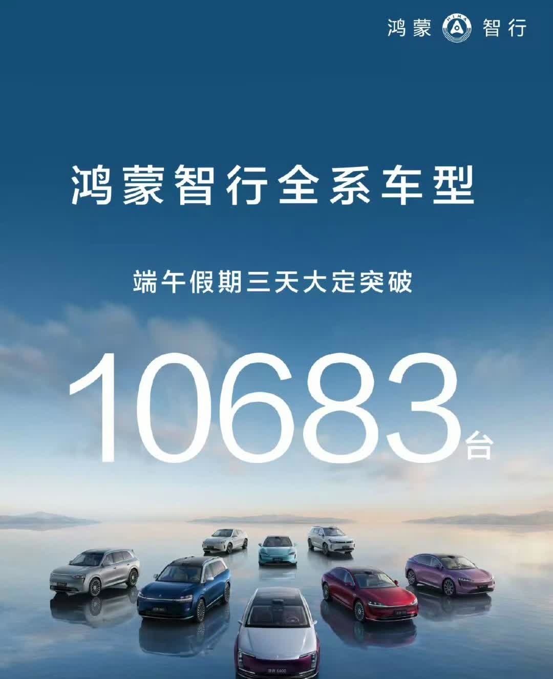 端午节成绩来了：鸿蒙智行端午假期全系车型大定，突破10683台 ​​​！

