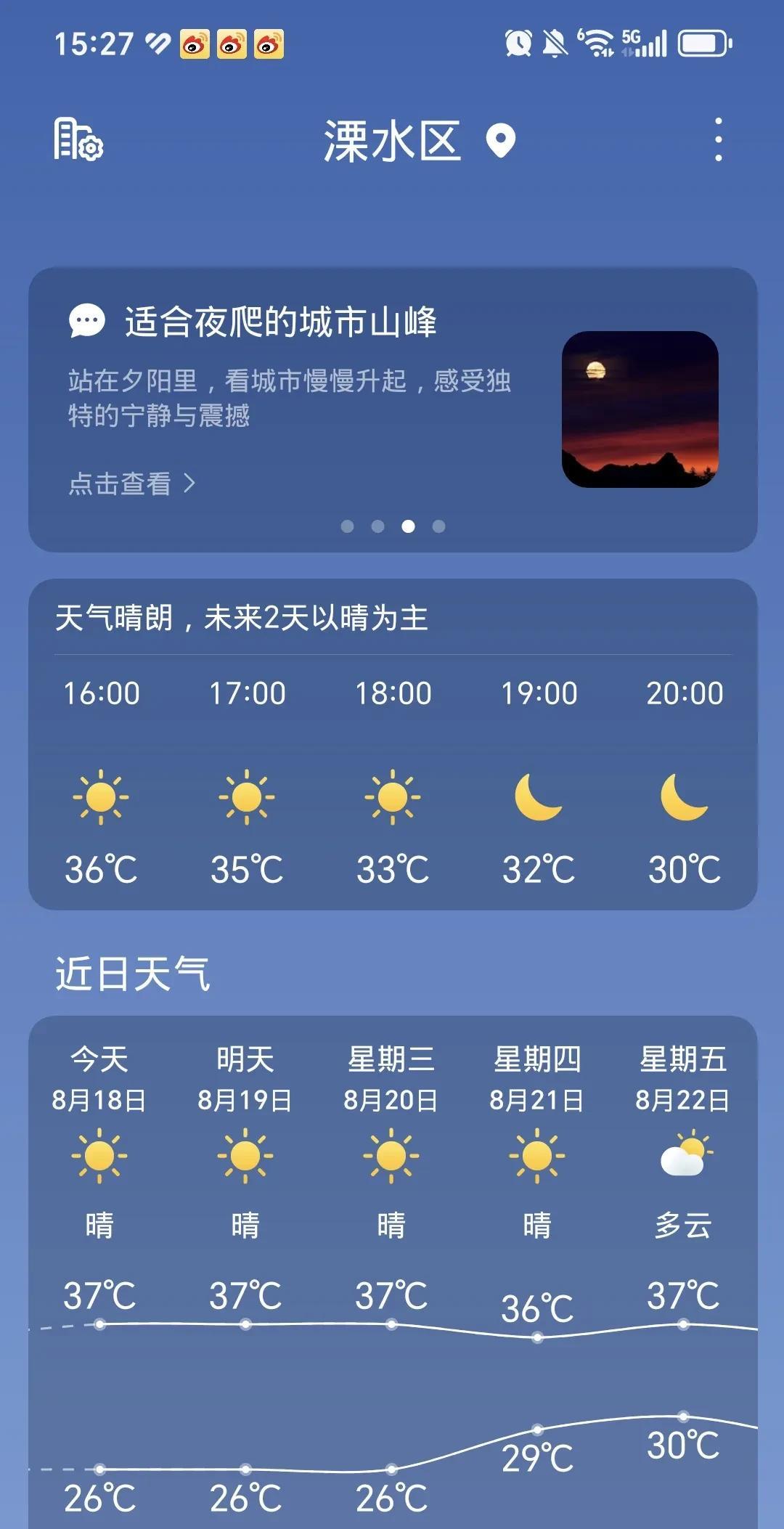 8月份本地第十个高温天，最高温度达摄氏37度。
空前让人不适应的热，8月秋季的热