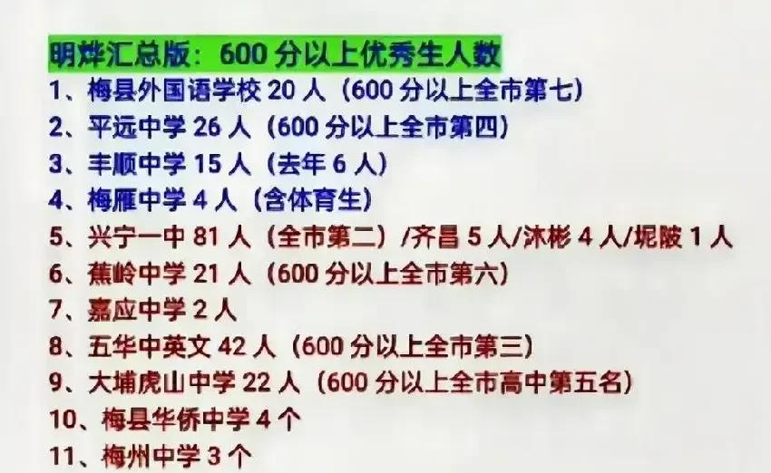 梅州历史类状元是兴宁一中的陈思娴。
2025年6月25日，广东省高考成绩公布，兴
