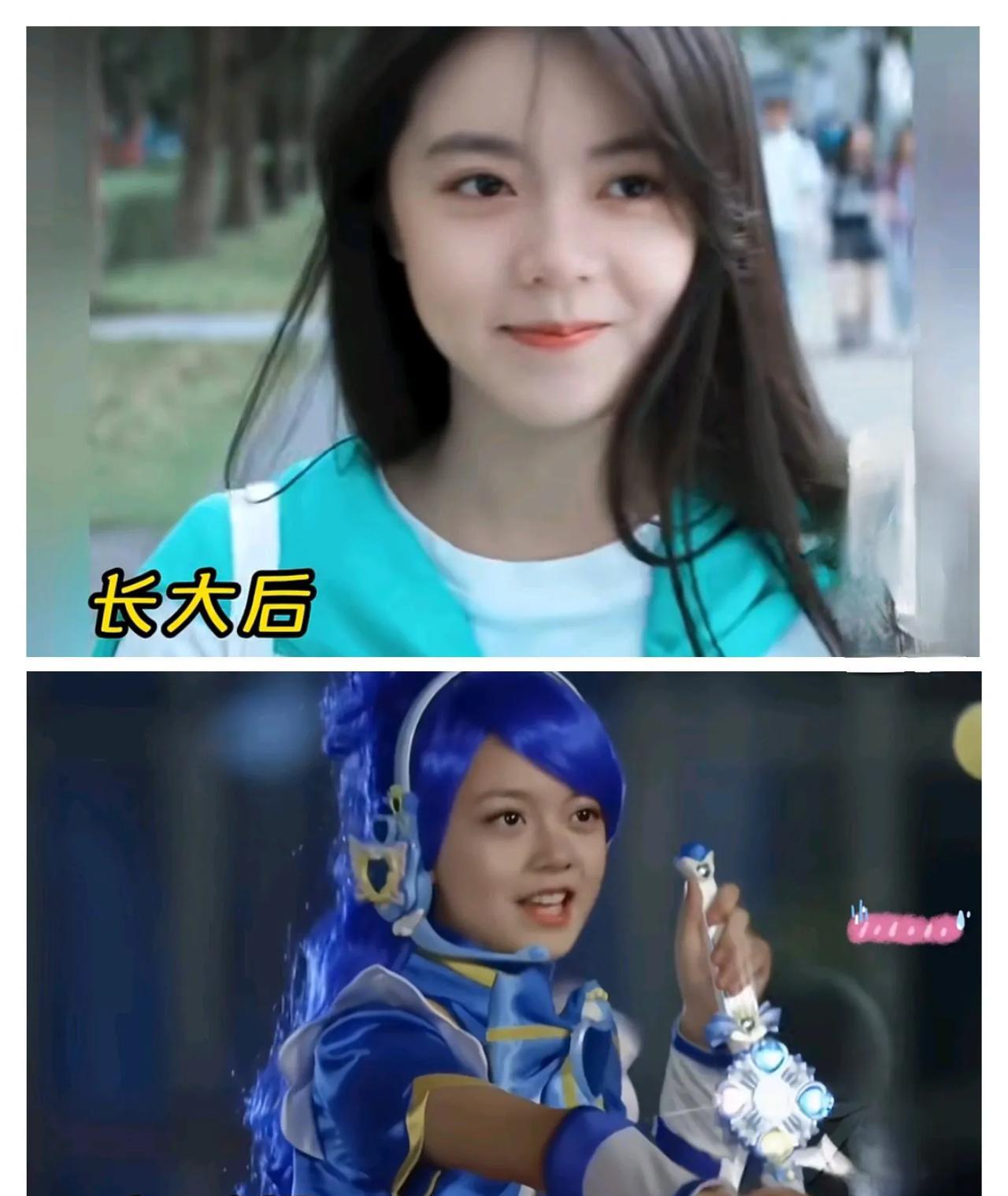 她们仅仅是年龄增长了，五官却没有丝毫改变，小时候的模样与长大后的模样如出一辙，真