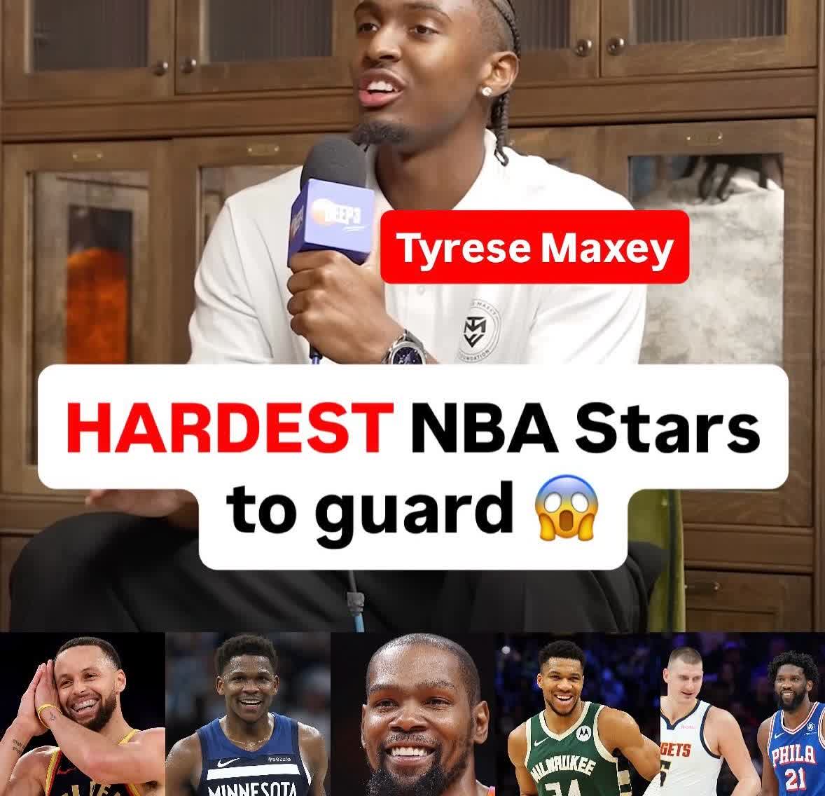 马克西在接受访谈时，认为目前NBA各个位置最难防的现役球员如下：
1.PG（控