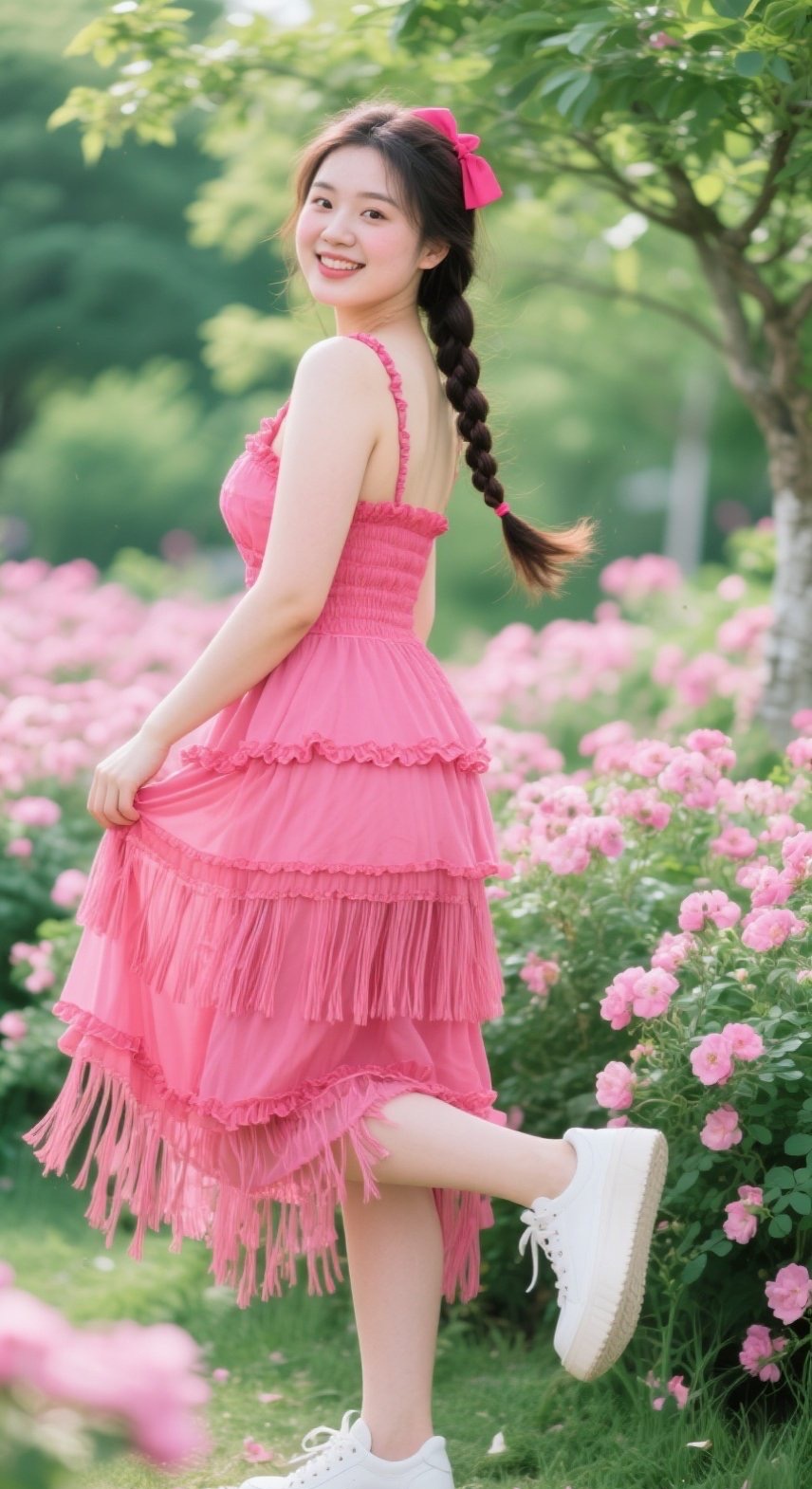 健康猛女花园写真活力四射