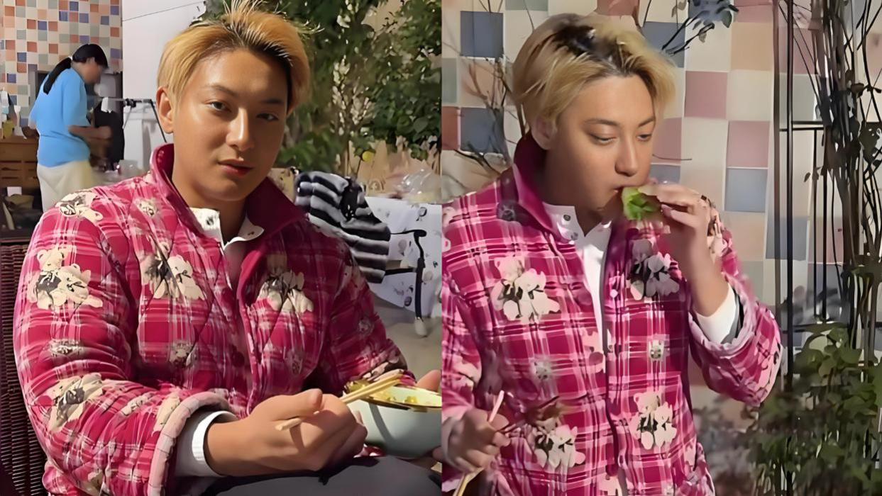 黄子韬穿红底大花棉睡衣吃家宴被嘲“土”，徐艺洋霸气护夫怼网友