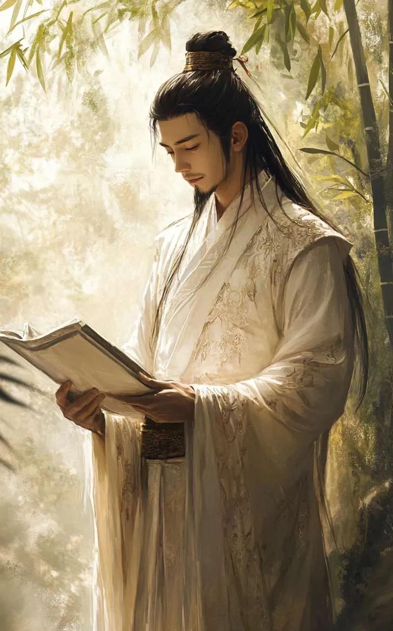 他一个人睡了一晚，早上起来觉得下巴有东西，一摸，竟长了一寸多长的白胡子！人也突然