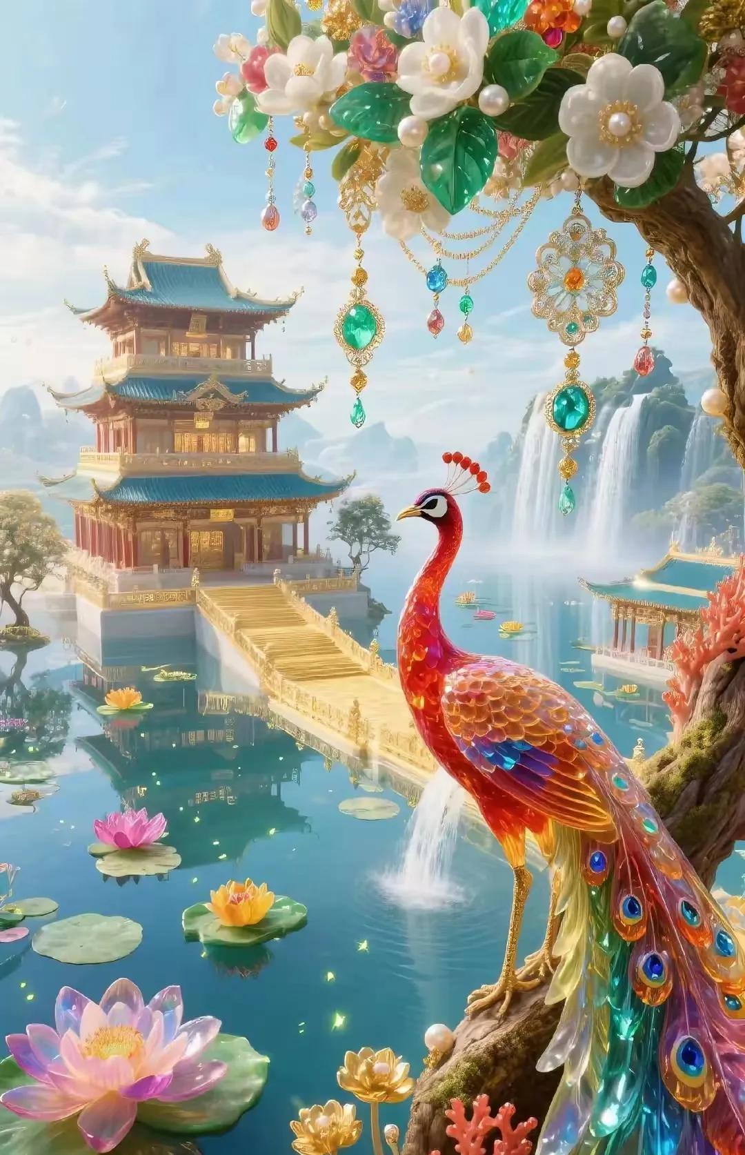 七彩孔雀送祝福
鸿运当头发大财