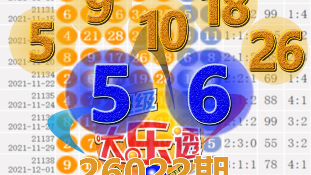 大乐透26022期开奖结果：10注一等奖，后区5-6