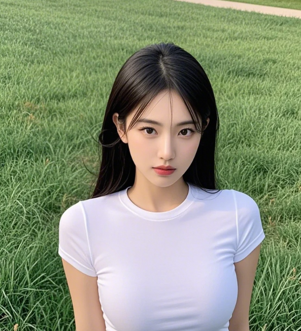 草浪翻滚的远方，她迎风而立的电影感画面