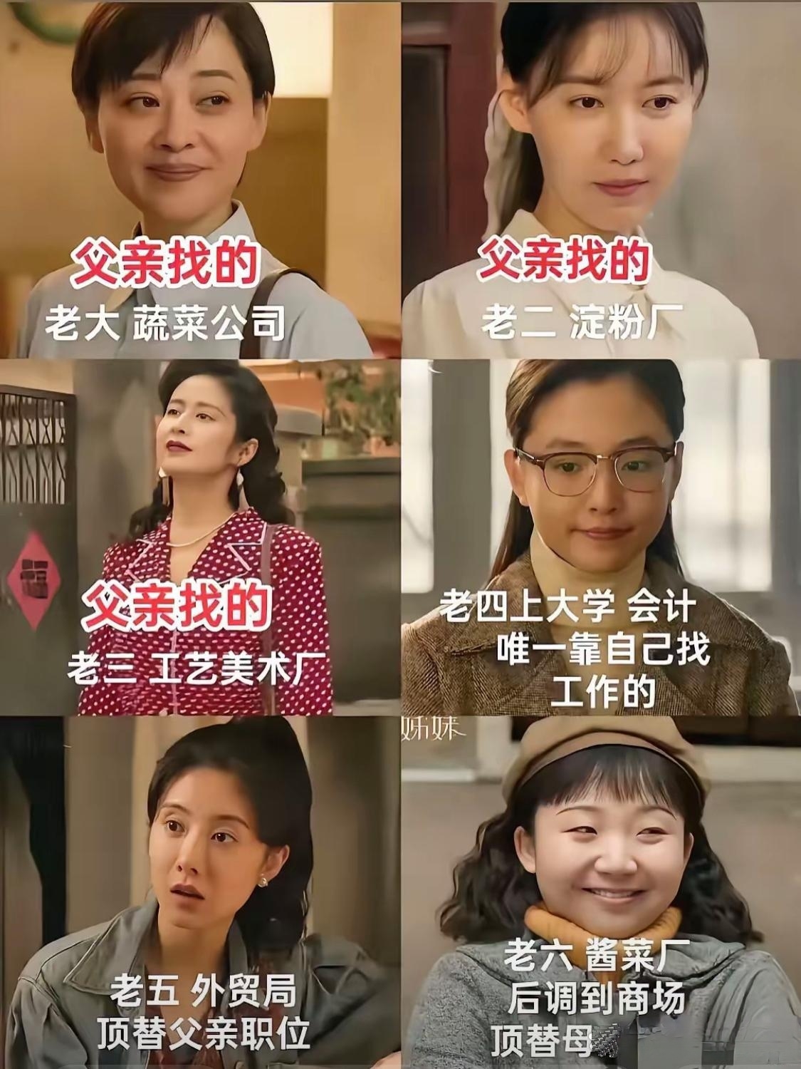 宝子们，看《六姊妹》有感：体制内真的永远是最稳的职业！老三家做生意，本最富，却一