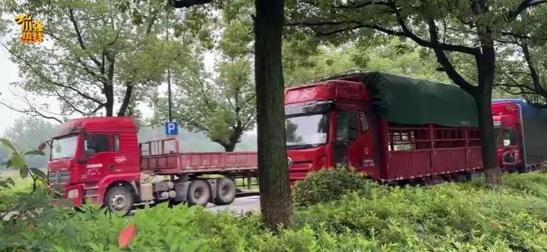浙江杭州，男子做运输生意，有4辆半挂车，平常停在路边停车位，每年交几千块停车费，